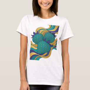Scharfes Blau DREI BLAUE ERDBEEREN Druck T-Shirt