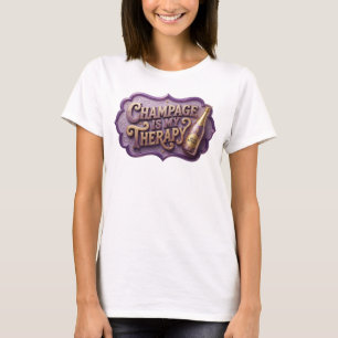 Scharfes Farbige CHAMPAGNER IST MEINE THERAPIE 3D  T-Shirt