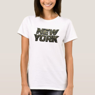 Scharfes Gelb NEW YORK Print T-Shirt