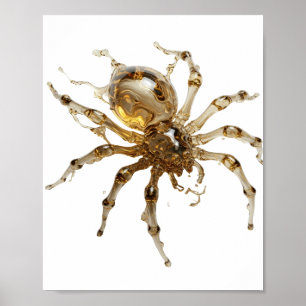 Scharfes Gold GOLDENE SPINNE Zitat Design Poster
