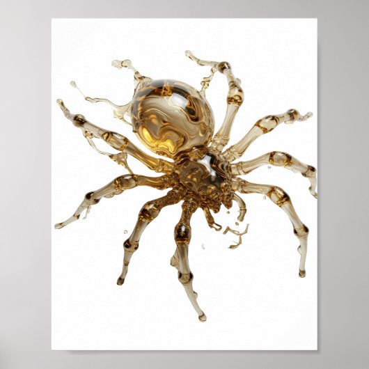 Scharfes Gold GOLDENE SPINNE Zitat Design Poster (Vorne)