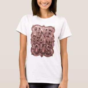 Scharfes Gold INFAMOUS 3D-Text-Kunstwerk T-Shirt