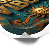 Scharfes Gold POSITIVE VIBES Poster (Ecke)