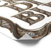 Scharfes Gold UNGLAUBLICH Textdesign Poster (Ecke)