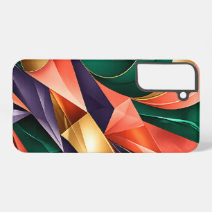 Scharfes grünes goldenes abstraktes geometrisches  samsung galaxy hülle