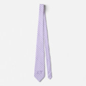 Scharfes lila Gingham-Muster mit Monogramm Krawatte (Vorderseite)