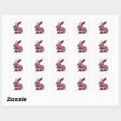 Scharfes rosa abstraktes Vinyl-Design Quadratischer Aufkleber (Blatt)