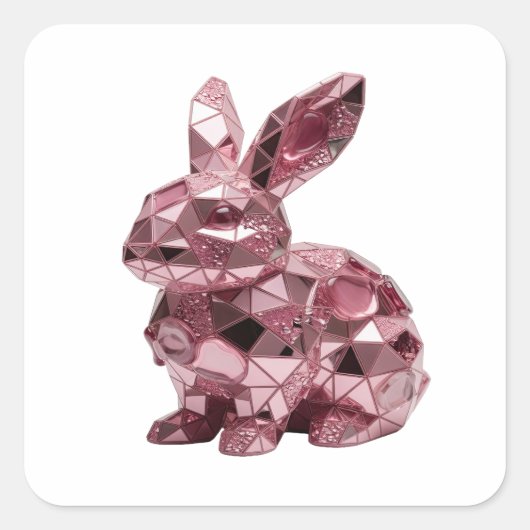 Scharfes rosa abstraktes Vinyl-Design Quadratischer Aufkleber (Vorderseite)