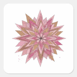 Scharfes Rosa PINK STAR Vinyl Stil Quadratischer Aufkleber