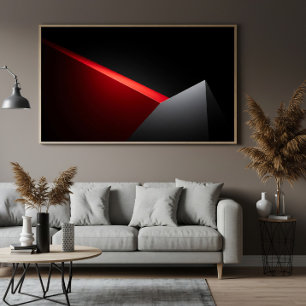 Scharfes Rot und Grau Abstract Minimalis Leinwanddruck