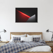 Scharfes Rot und Grau Abstract Minimalis Leinwanddruck (Insitu (Schlafzimmer))
