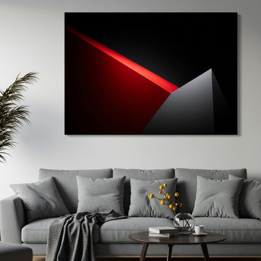 Scharfes Rot und Grau Abstract Minimalis Poster