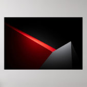 Scharfes Rot und Grau Abstract Minimalis Poster (Vorne)