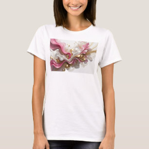 Scharfes rotes BLUMENDESIGN Tragbare Kunst T-Shirt