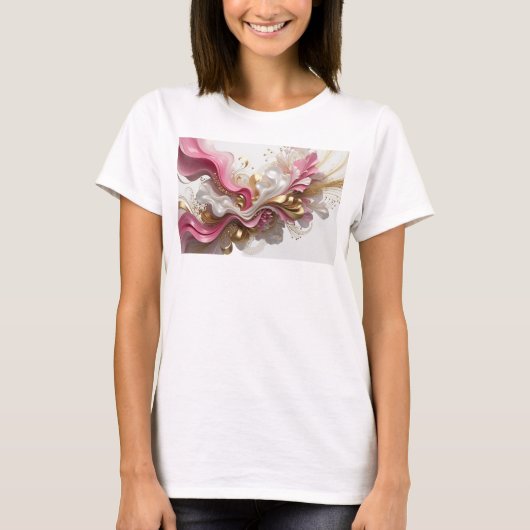 Scharfes rotes BLUMENDESIGN Tragbare Kunst T-Shirt (Vorderseite)