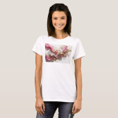Scharfes rotes BLUMENDESIGN Tragbare Kunst T-Shirt (Vorne ganz)