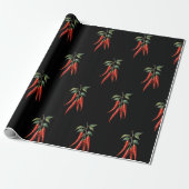 Scharfes rotes Chili-Pfeffer-Muster-Geschenkpapier Geschenkpapier (Ungerollt)