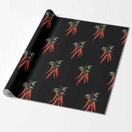 Scharfes rotes Chili-Pfeffer-Muster-Geschenkpapier Geschenkpapier