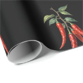 Scharfes rotes Chili-Pfeffer-Muster-Geschenkpapier Geschenkpapier (Rolleneckpunkt)