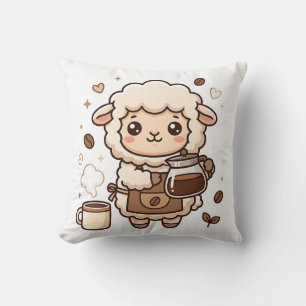 Scharfes Schaf-Barista-Wurfkissen Kissen