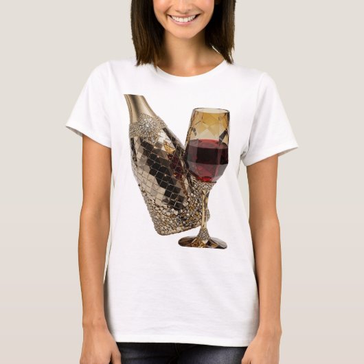 Scharfes Silber ABSTRACT ART Design T-Shirt (Vorderseite)