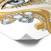 Scharfes Silber ABSTRACT ART Moderne Gestaltung v2 Poster (Ecke)