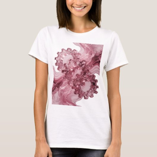 Scharfes Silber ABSTRACT ART Statement Design T-Shirt (Vorderseite)