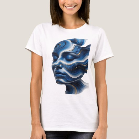 Scharfes Silber ABSTRACTE KUNST Abstrakte Gestaltu T-Shirt (Vorderseite)