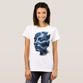 Scharfes Silber ABSTRACTE KUNST Abstrakte Gestaltu T-Shirt (Vorne ganz)