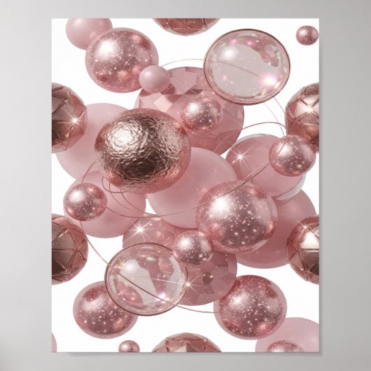 Scharfes Silber ABSTRACTE KUNST Poster (Vorne)