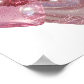 Scharfes Silber DREI HERZEN Poster (Ecke)