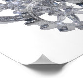 Scharfes Silber GEMS IN MOTION 3D-Textkunst Poster (Ecke)