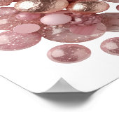 Scharfes Silber PINK BALLS UND STERNE Poster (Ecke)