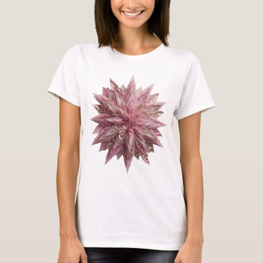 Scharfes Silber PINK STAR Statement Design T-Shirt (Vorderseite)