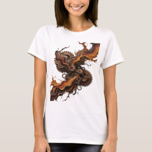 Scharfes Silber-Schokoladen-Zahnräder- und Wellen- T-Shirt
