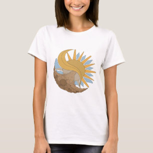 Scharfes Silber SONNE UND MOND Fettes Design T-Shirt