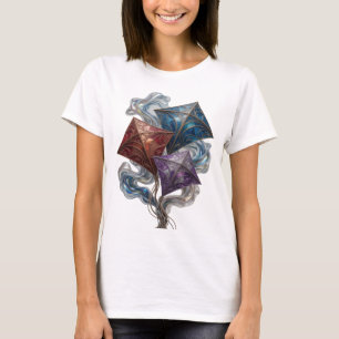 Scharfes Silber THREE KITES Textdesign T-Shirt