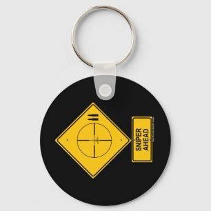 Scharfschütze-voran Warnzeichen (Fadenkreuze) Schlüsselanhänger