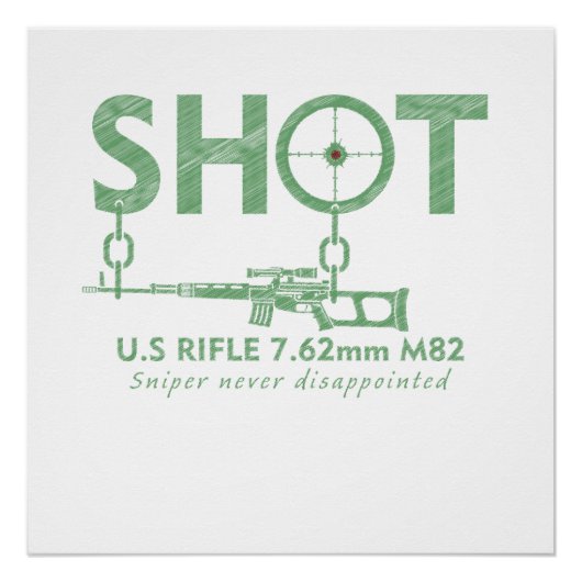 Scharfschützengewehr 7,62 M82 Militäreinsatz Poster (Vorderseite)