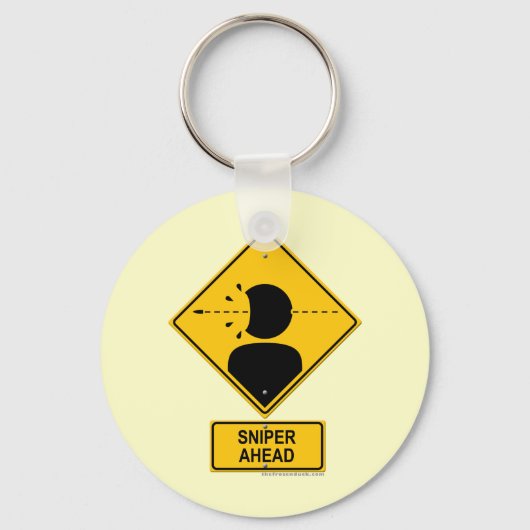 Scharfschützenwarnung (Kopfschuss) Schlüsselanhänger (Vorderseite)