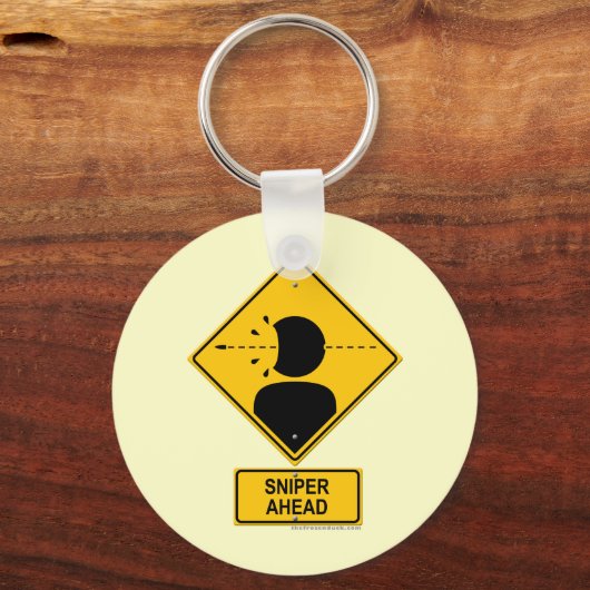 Scharfschützenwarnung (Kopfschuss) Schlüsselanhänger (Vorderseite)