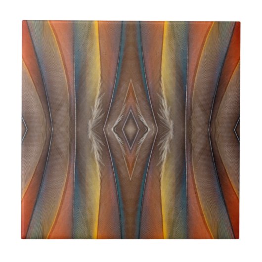 Scharlachara-Federdesign Fliese (Vorderseite)