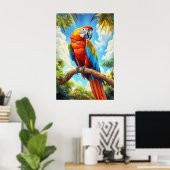 Scharlachara im Dschungel Poster (Heimbüro)