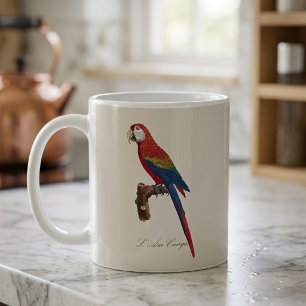 Scharlachara oder Rotbrust-Ara, Ara macao Kaffeetasse