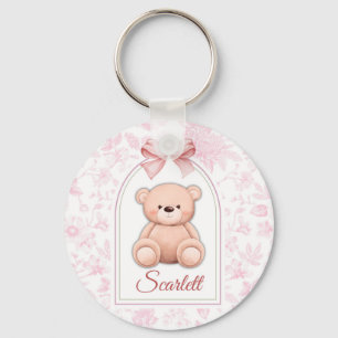 Scharlachrot Benutzerdefiniertes rosa Teddy-Bär- Schlüsselanhänger