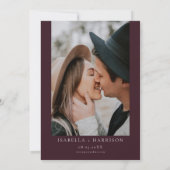 SCHARLACHROT | Boho Burgundy Gold Watercolor Weddi Einladung (Rückseite)