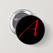 Scharlachrot Buchstabe A (für Atheisten) Button (Vorne & Hinten)