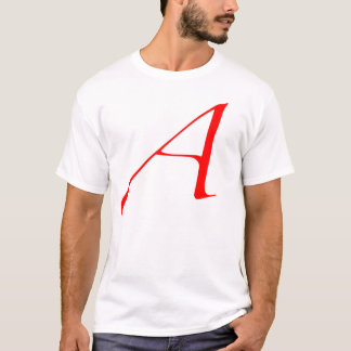 Scharlachrot Buchstabe A (für Atheisten) T-Shirt
