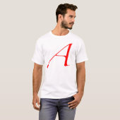Scharlachrot Buchstabe A (für Atheisten) T-Shirt (Vorne ganz)