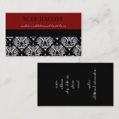 Scharlachrot Damast- Visitenkarte (Vorne/Hinten)